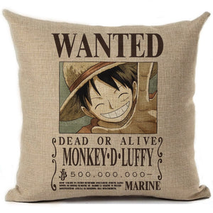 Anime Cushion Cover Linen One Piece Wanted Printed Throw Pillow Cover Sofa Car Covers Home Decoration Pillow Case 45x45cm