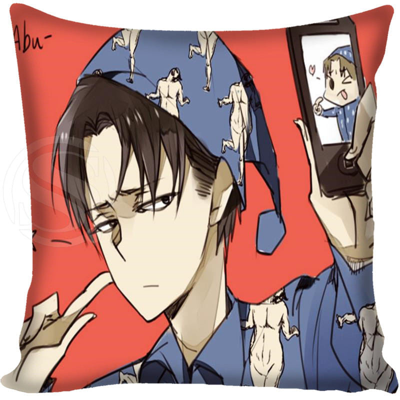 G0309 Custom Square Pillowcase Japanese Anime Attack on Titan Pillow Cover Zippered