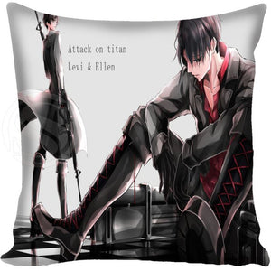 G0309 Custom Square Pillowcase Japanese Anime Attack on Titan Pillow Cover Zippered