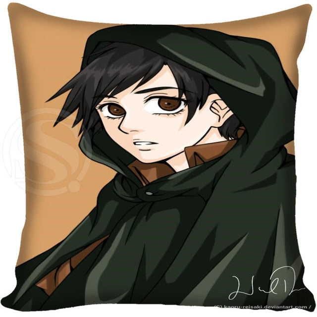 G0309 Custom Square Pillowcase Japanese Anime Attack on Titan Pillow Cover Zippered