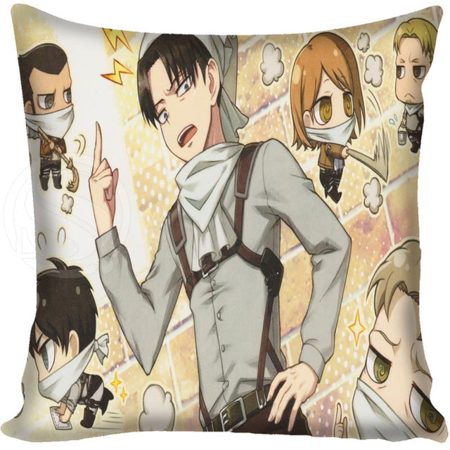 G0309 Custom Square Pillowcase Japanese Anime Attack on Titan Pillow Cover Zippered