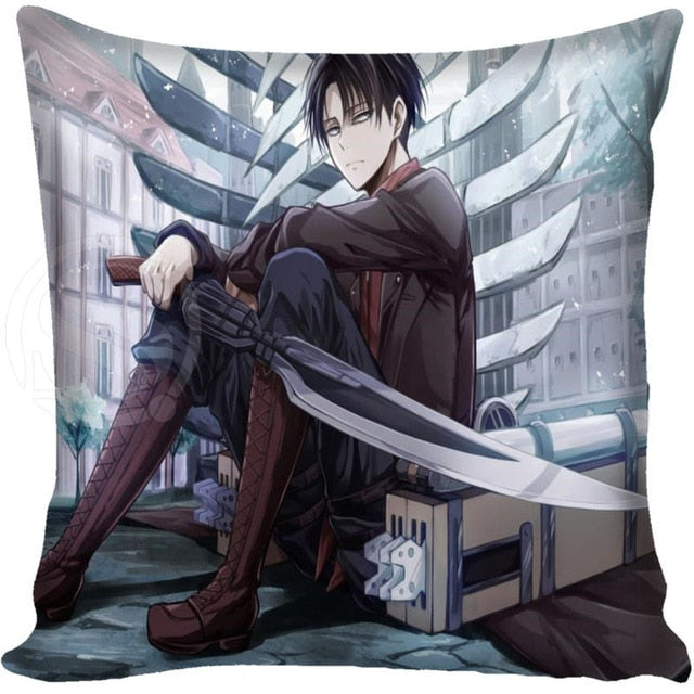 G0309 Custom Square Pillowcase Japanese Anime Attack on Titan Pillow Cover Zippered