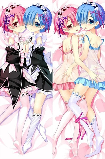 Japanese Anime Re:Zero kara Hajimeru Isekai Seikatsu Rem Ram Hugging Body Pillow Cover Case Drop shipping Dakimakura Otaku