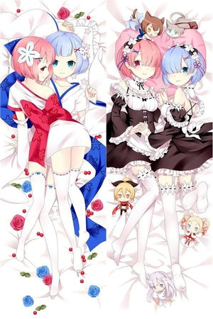 Japanese Anime Re:Zero kara Hajimeru Isekai Seikatsu Rem Ram Hugging Body Pillow Cover Case Drop shipping Dakimakura Otaku