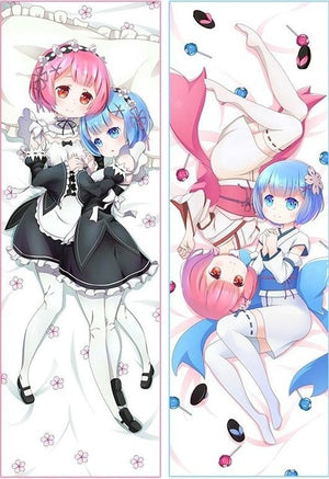 Japanese Anime Re:Zero kara Hajimeru Isekai Seikatsu Rem Ram Hugging Body Pillow Cover Case Drop shipping Dakimakura Otaku