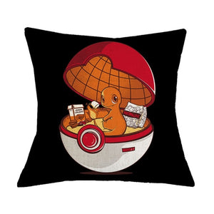 Customized Linen Cushion Cover Japanese Anime Pokemon Pikachu Figures Throw Pillowcase Home Decorative Sofa Car Seat Cushions