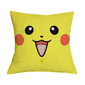 Customized Linen Cushion Cover Japanese Anime Pokemon Pikachu Figures Throw Pillowcase Home Decorative Sofa Car Seat Cushions