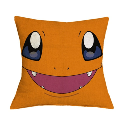 Customized Linen Cushion Cover Japanese Anime Pokemon Pikachu Figures Throw Pillowcase Home Decorative Sofa Car Seat Cushions