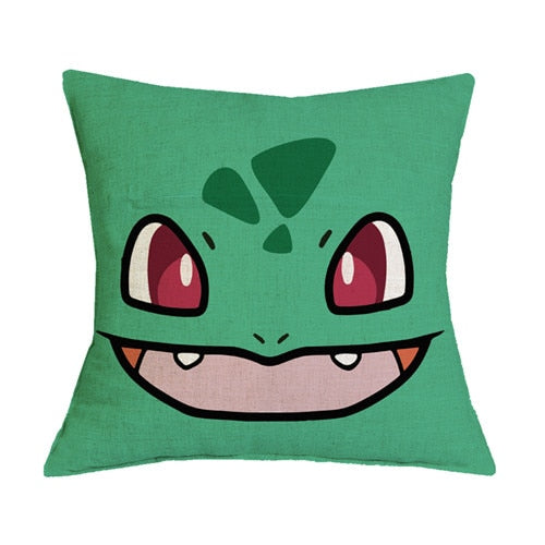 Customized Linen Cushion Cover Japanese Anime Pokemon Pikachu Figures Throw Pillowcase Home Decorative Sofa Car Seat Cushions