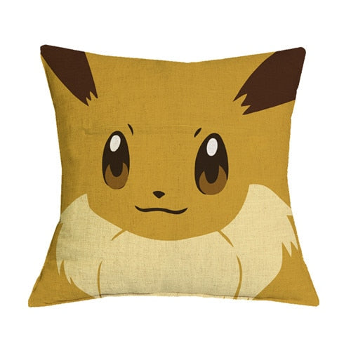 Customized Linen Cushion Cover Japanese Anime Pokemon Pikachu Figures Throw  Pillowcase Home Decorative Sofa Car Seat Cushions