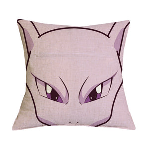 Customized Linen Cushion Cover Japanese Anime Pokemon Pikachu Figures Throw Pillowcase Home Decorative Sofa Car Seat Cushions