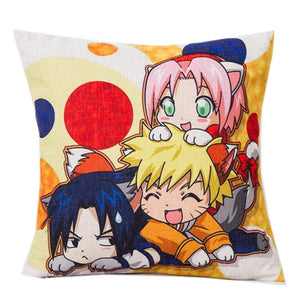 Fashion Japanese Anime Naruto Series Customized Cushion Cover 45*45 CM funda cojin coussin For Sofa Chair Linen Pillow Cases