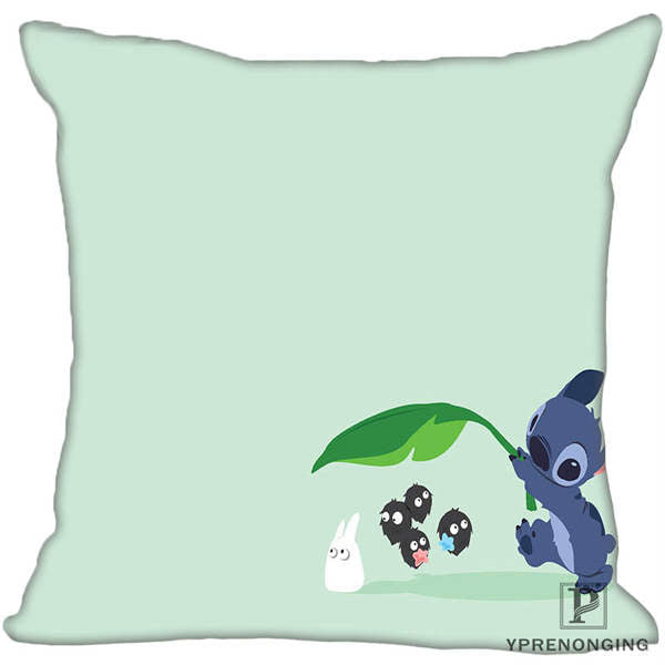 Custom Decorative Pillowcase Lilo and Stitch Square Zippered Pillow Cover 35X35,40x40,45x45cm(One Side)180527-21-17