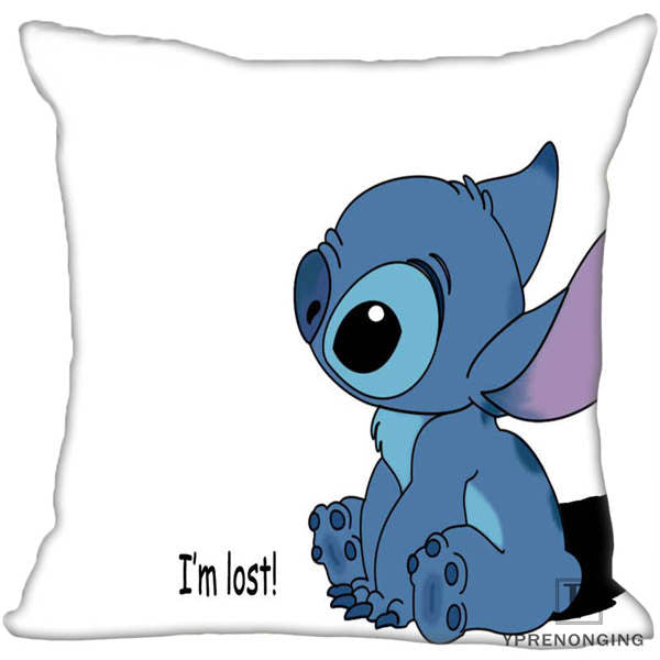 Custom Decorative Pillowcase Lilo and Stitch Square Zippered Pillow Cover 35X35,40x40,45x45cm(One Side)180527-21-17