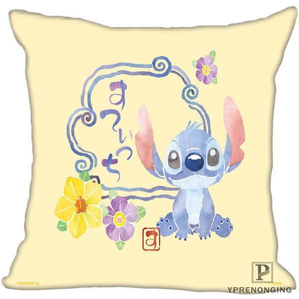 Custom Decorative Pillowcase Lilo and Stitch Square Zippered Pillow Cover 35X35,40x40,45x45cm(One Side)180527-21-17