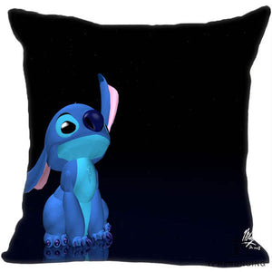 Custom Decorative Pillowcase Lilo and Stitch Square Zippered Pillow Cover 35X35,40x40,45x45cm(One Side)180527-21-17