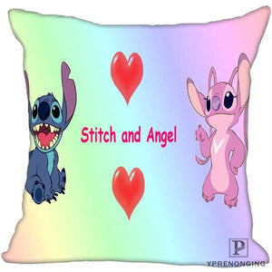 Custom Decorative Pillowcase Lilo and Stitch Square Zippered Pillow Cover 35X35,40x40,45x45cm(One Side)180527-21-17