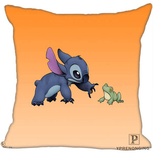 Custom Decorative Pillowcase Lilo and Stitch Square Zippered Pillow Cover 35X35,40x40,45x45cm(One Side)180527-21-17