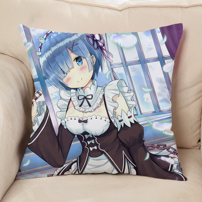 Square Pillowcase Anime ZERO Starting Life in Another World Home Decorative Pillow Case Custom Gift For Pillow Cover two sides