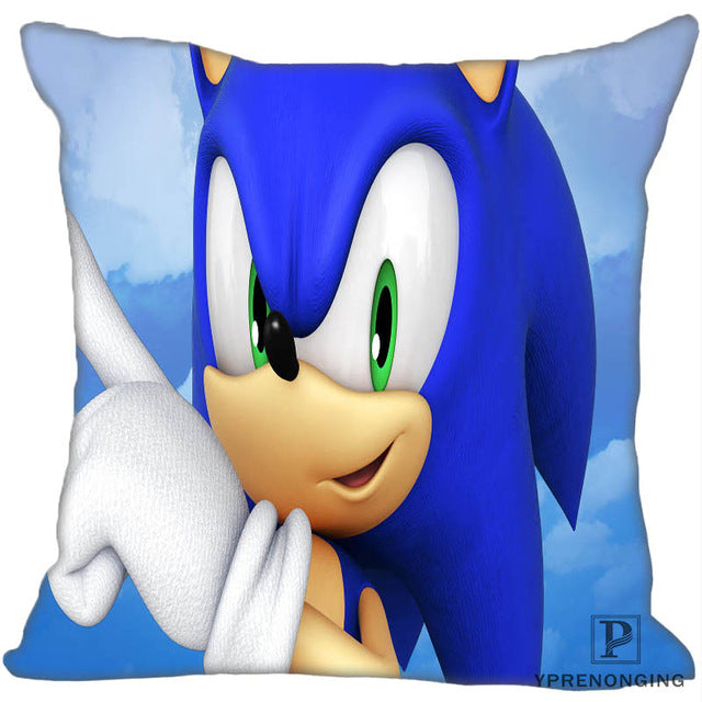 Custom Sonic the Hedgehog Game Square Pillowcase Custom Zippered Pillow Cover Case 35X35,40x40,45x45cm(One Side)180522-02-226