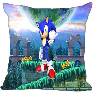 Custom Sonic the Hedgehog Game Square Pillowcase Custom Zippered Pillow Cover Case 35X35,40x40,45x45cm(One Side)180522-02-226