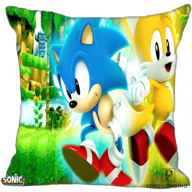 Custom Sonic the Hedgehog Game Square Pillowcase Custom Zippered Pillow Cover Case 35X35,40x40,45x45cm(One Side)180522-02-226