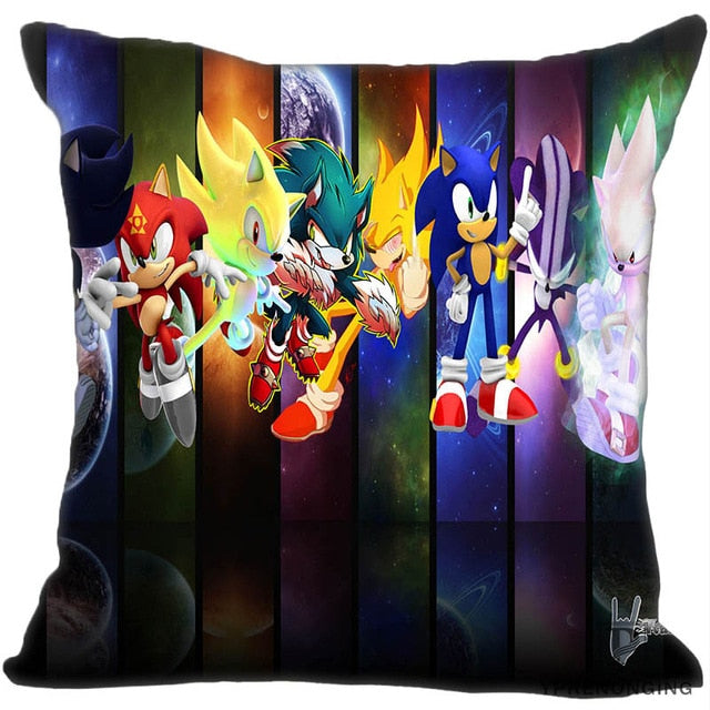 Custom Sonic the Hedgehog Game Square Pillowcase Custom Zippered Pillow Cover Case 35X35,40x40,45x45cm(One Side)180522-02-226