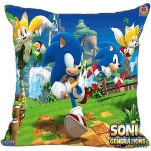 Custom Sonic the Hedgehog Game Square Pillowcase Custom Zippered Pillow Cover Case 35X35,40x40,45x45cm(One Side)180522-02-226