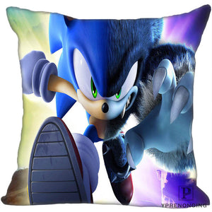 Custom Sonic the Hedgehog Game Square Pillowcase Custom Zippered Pillow Cover Case 35X35,40x40,45x45cm(One Side)180522-02-226