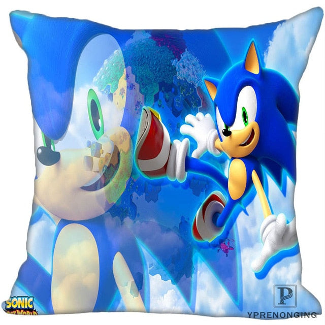 Custom Sonic the Hedgehog Game Square Pillowcase Custom Zippered Pillow Cover Case 35X35,40x40,45x45cm(One Side)180522-02-226