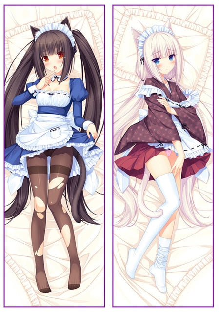 New Anime NEKOPARA sexy girl chocolat vanilla Azuki Coconut Maple Cinnamon Dakimakura throw pillow cover Hugging Body PillowCase