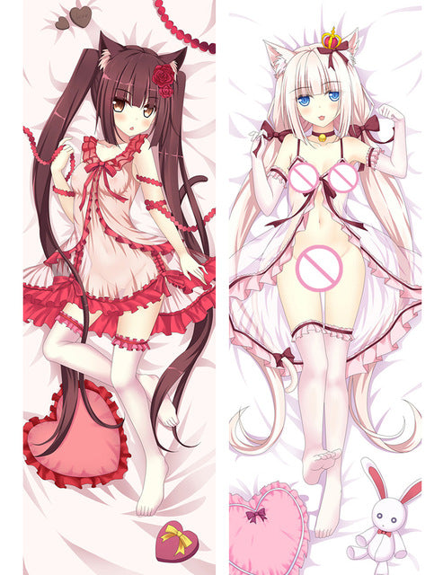 New Anime NEKOPARA sexy girl chocolat vanilla Azuki Coconut Maple Cinnamon Dakimakura throw pillow cover Hugging Body PillowCase