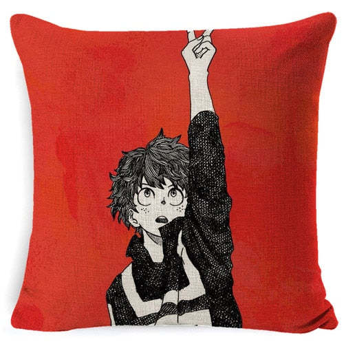 PEIYUAN Anime My Hero Academia All Might Midoriya Cool Red Waist Peach Skin Cushion Pillow Case Cover Home Costume Decor Supply