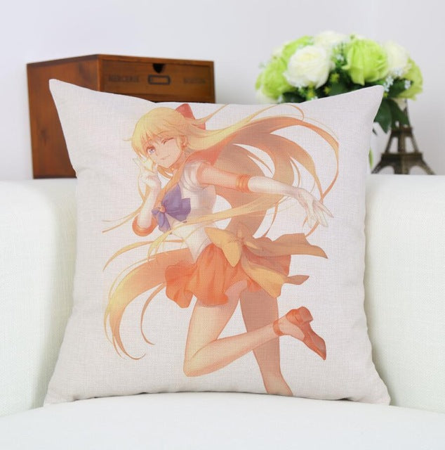 Car Throw Pillow Case Cotton Linen Sailor Moon Anime ChibiUsa Cartoon Style Square Shap Cushion Cover Decorative for Sofa New