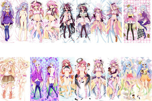 August Update Anime NO GAME NO LIFE Characters sexy girl Shiro & Jibril Dakimakura pillow cover hugging body pillow case