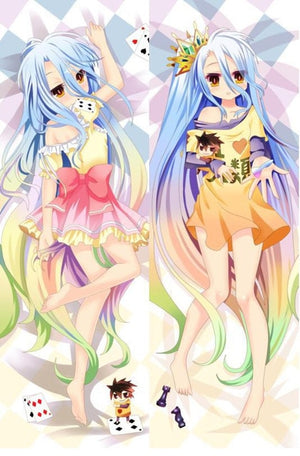 August Update Anime NO GAME NO LIFE Characters sexy girl Shiro & Jibril Dakimakura pillow cover hugging body pillow case