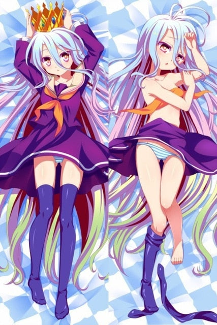 August Update Anime NO GAME NO LIFE Characters sexy girl Shiro & Jibril Dakimakura pillow cover hugging body pillow case