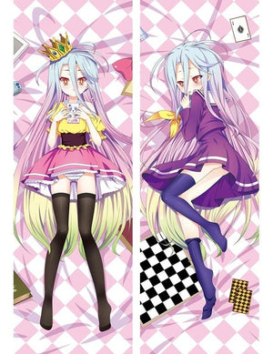 August Update Anime NO GAME NO LIFE Characters sexy girl Shiro & Jibril Dakimakura pillow cover hugging body pillow case