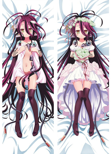 August Update Anime NO GAME NO LIFE Characters sexy girl Shiro & Jibril Dakimakura pillow cover hugging body pillow case