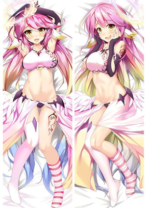 August Update Anime NO GAME NO LIFE Characters sexy girl Shiro & Jibril Dakimakura pillow cover hugging body pillow case