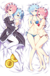 Update Anim Re Zero kara Hajimeru Isekai Seikatsu characters sexy girl Rem & Ram Dakimakura pillow cover hugging body pillowcase