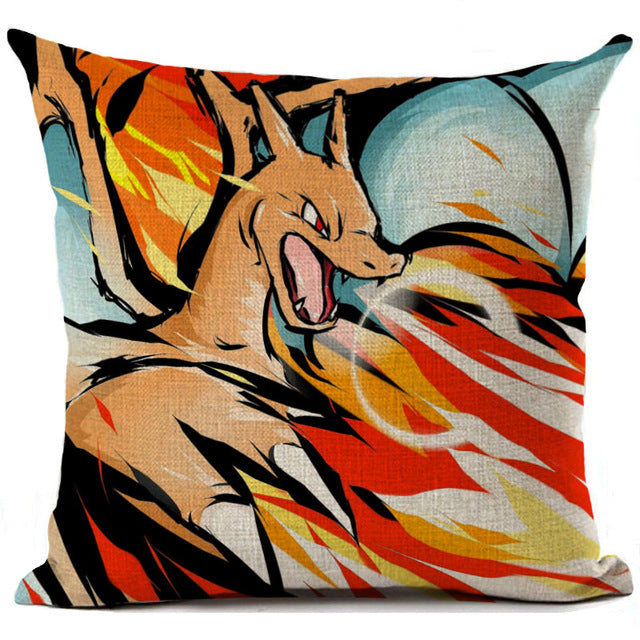 Pokemon Cushion Cover Linen Cartoon Printed Pillow Cover Car Sofa Throw Pillows Home Decoration Anime Pillowcase 45*45cm