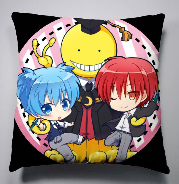 Anime Manga Assassination Classroom Pillow 40x40cm Pillow Case Cover Seat Bedding Cushion 004